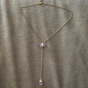 Elegant Gold and Purple Pendant Necklace